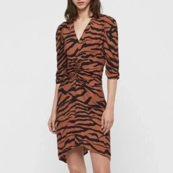 All Saints Josephine zephyr tiger print mini dress - Picture 12 of 12